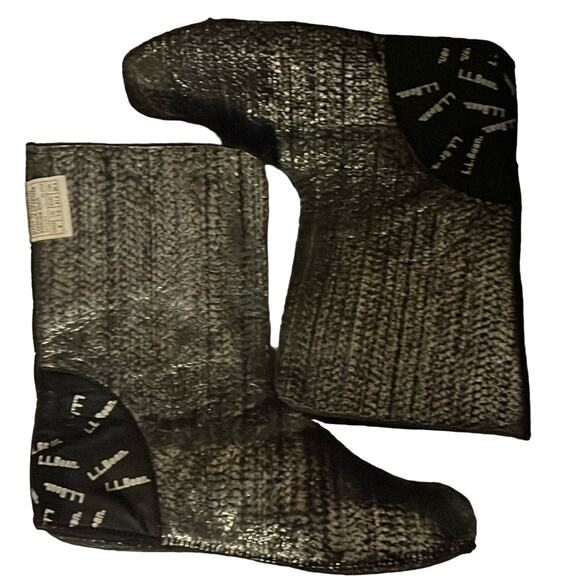 LL Bean Bigelow Black Insulated Cold Weather Snow Boot Lace Up Size 8 - Picture 9 of 16